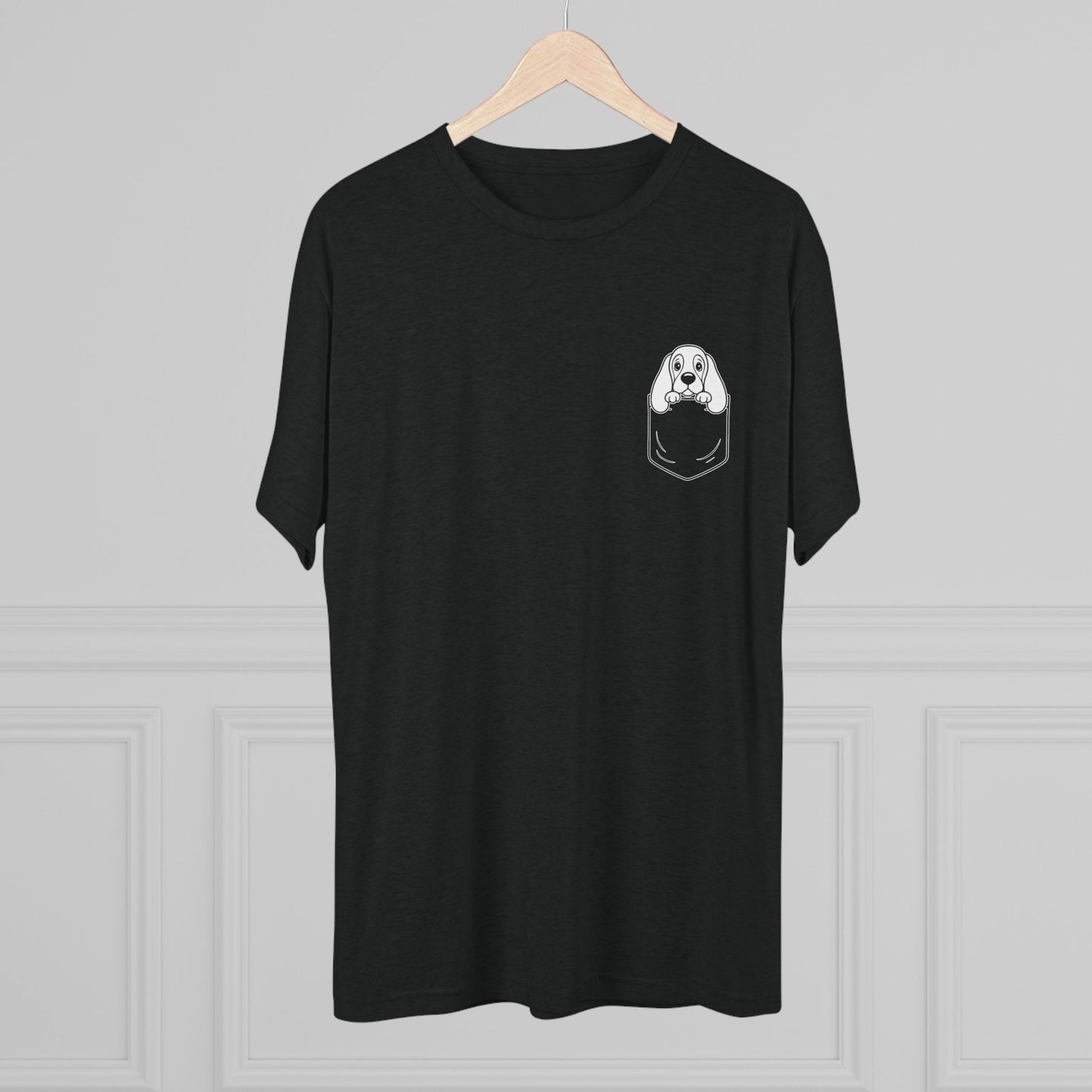 Basset Hound Pocket-Print Tri-blend Tee