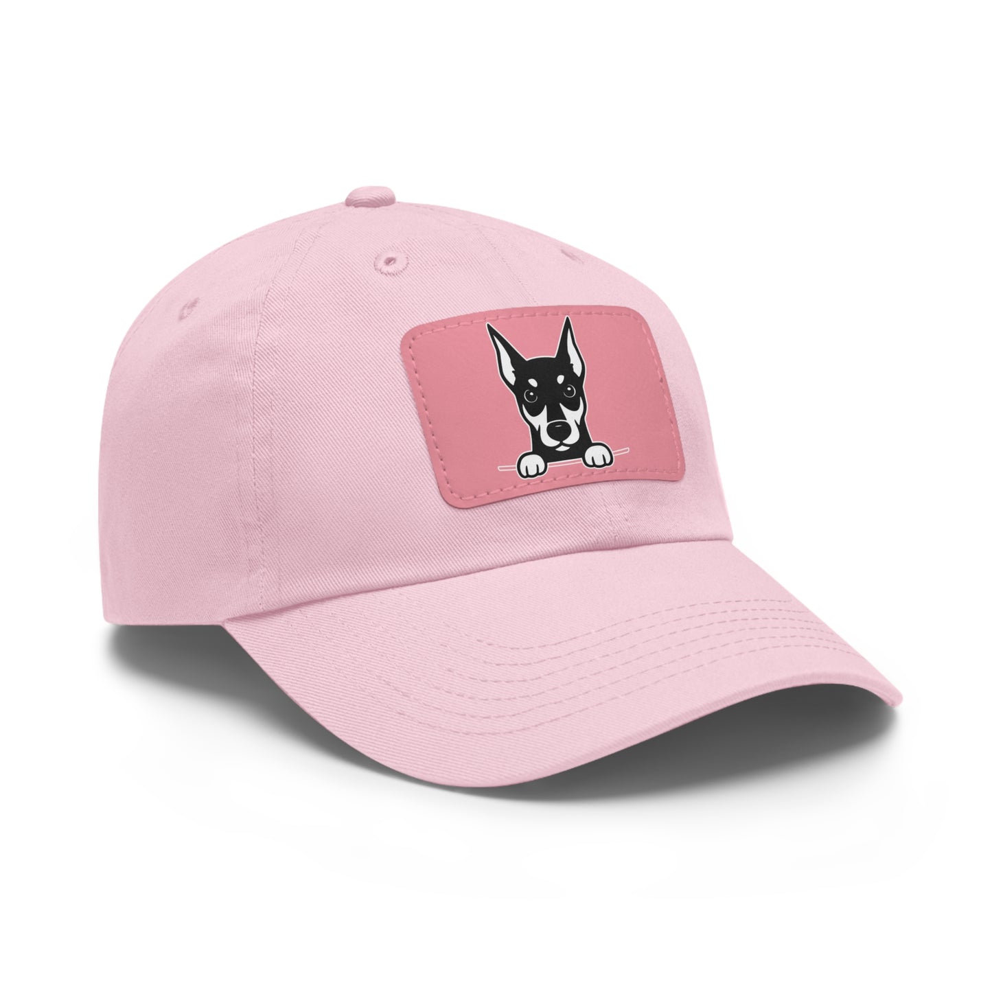Doberman Dad Hat – Unisex Leather Patch Adjustable Cap