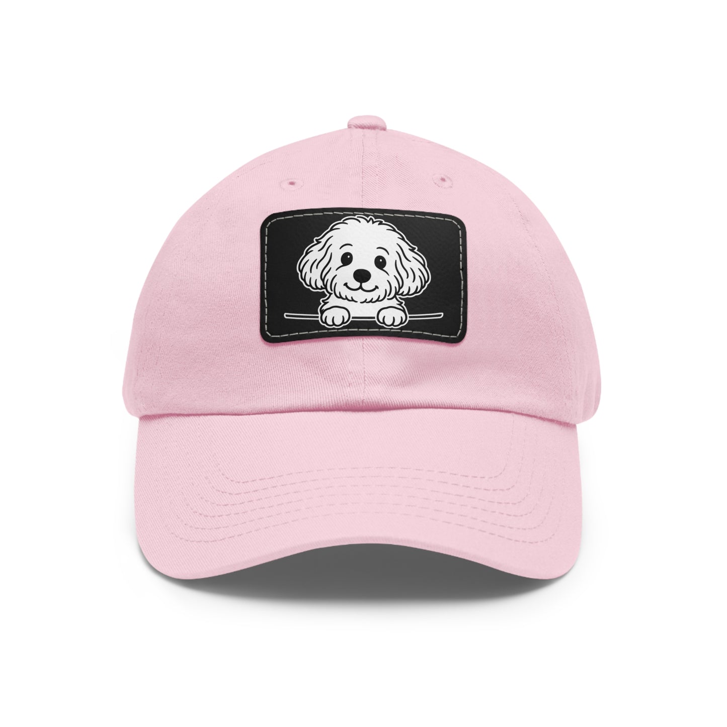 Maltipoo Dad Hat – Unisex Leather Patch Adjustable Cap