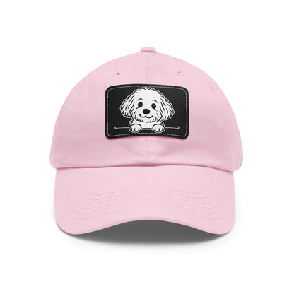 Maltipoo Dad Hat – Unisex Leather Patch Adjustable Cap