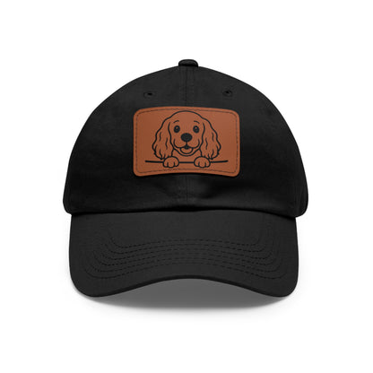 Cocker Spaniel Dad Hat – Unisex Leather Patch Adjustable Cap