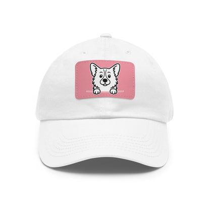 Pembroke Welsh Corgi Dad Hat – Unisex Leather Patch Adjustable Cap