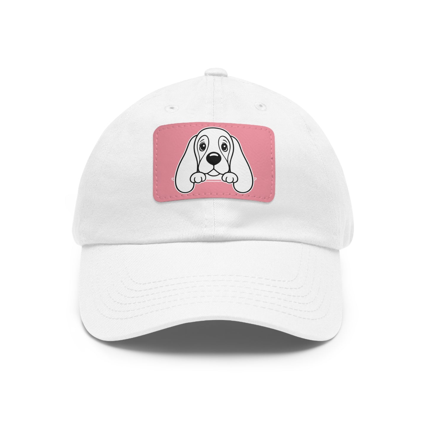 Basset Hound Dad Hat – Unisex Leather Patch Adjustable Cap