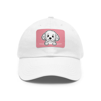 Maltipoo Dad Hat – Unisex Leather Patch Adjustable Cap