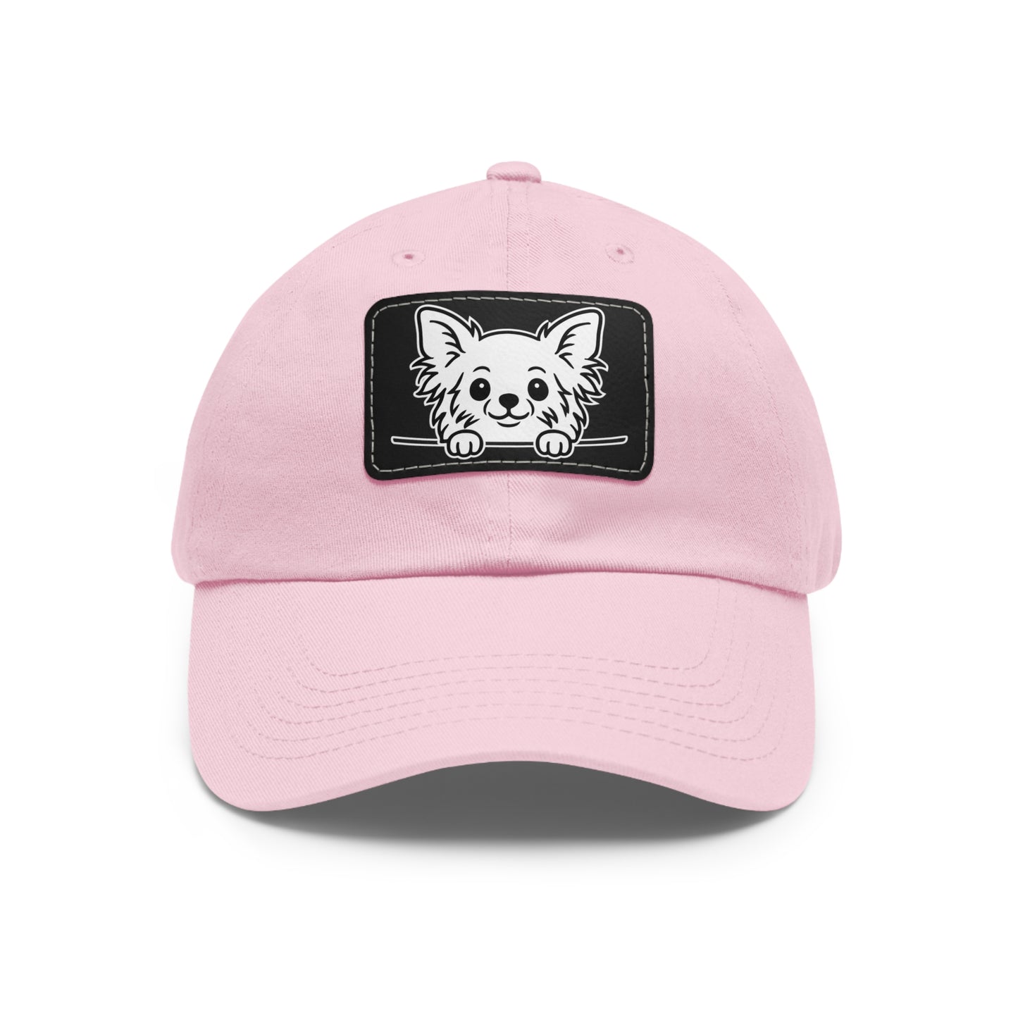 Long Haired Chihuahua Dad Hat – Unisex Leather Patch Adjustable Cap