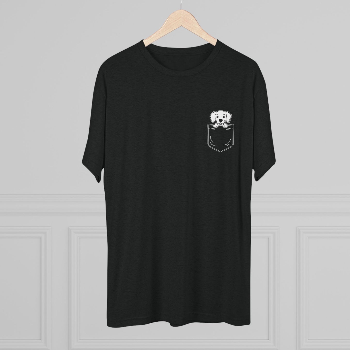 Long Hair Dachshund Pocket-Print Tri-blend Tee