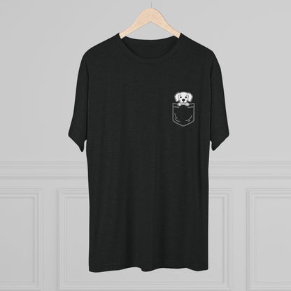 Long Hair Dachshund Pocket-Print Tri-blend Tee