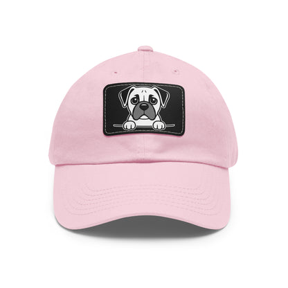 Boxer Dad Hat – Unisex Leather Patch Adjustable Cap