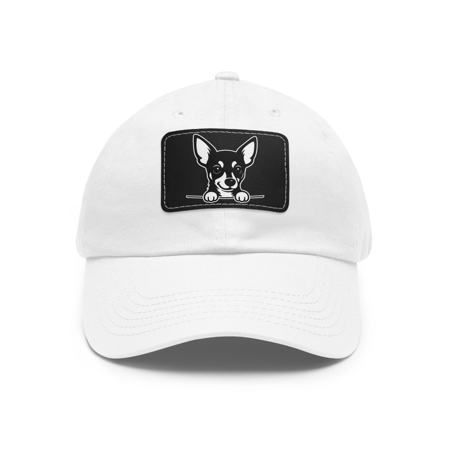 Miniature Pinscher Dad Hat – Unisex Leather Patch Adjustable Cap