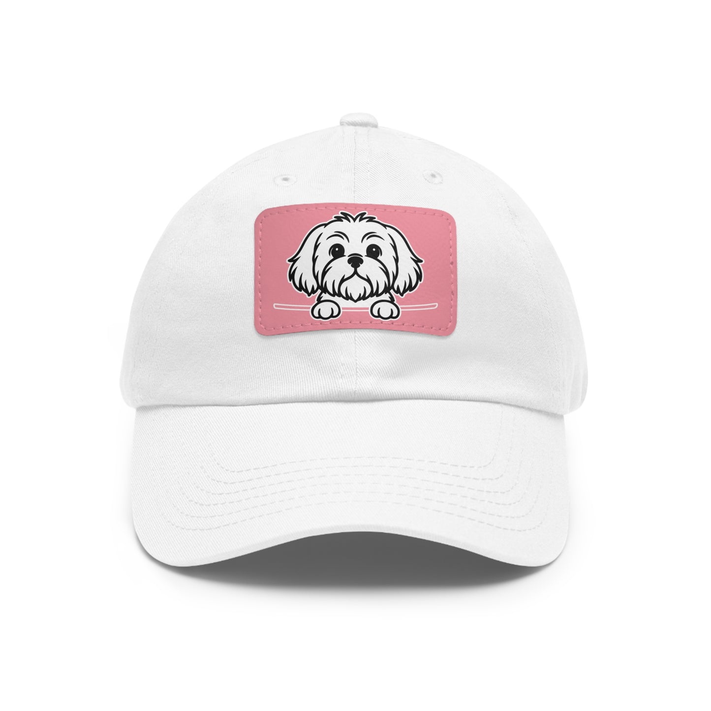 Shih Tzu Dad Hat – Unisex Leather Patch Adjustable Cap