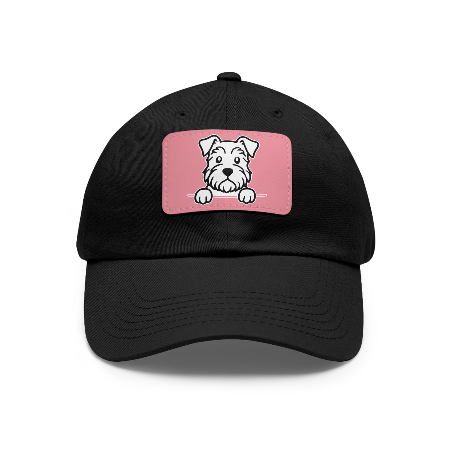 Schnauzer Dad Hat – Unisex Leather Patch Adjustable Cap