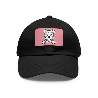 Schnauzer Dad Hat – Unisex Leather Patch Adjustable Cap