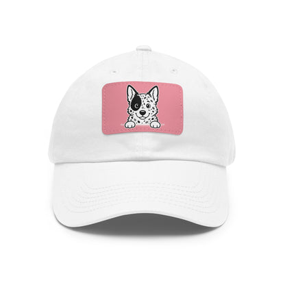 Australian Cattle Dog Dad Hat – Unisex Leather Patch Adjustable Cap