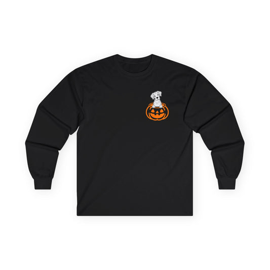 Halloween Pumpkin Pup - Great Dane - Harlequin - Long Sleeve Tee