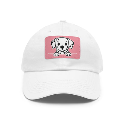 Dalmatian Dad Hat – Unisex Leather Patch Adjustable Cap