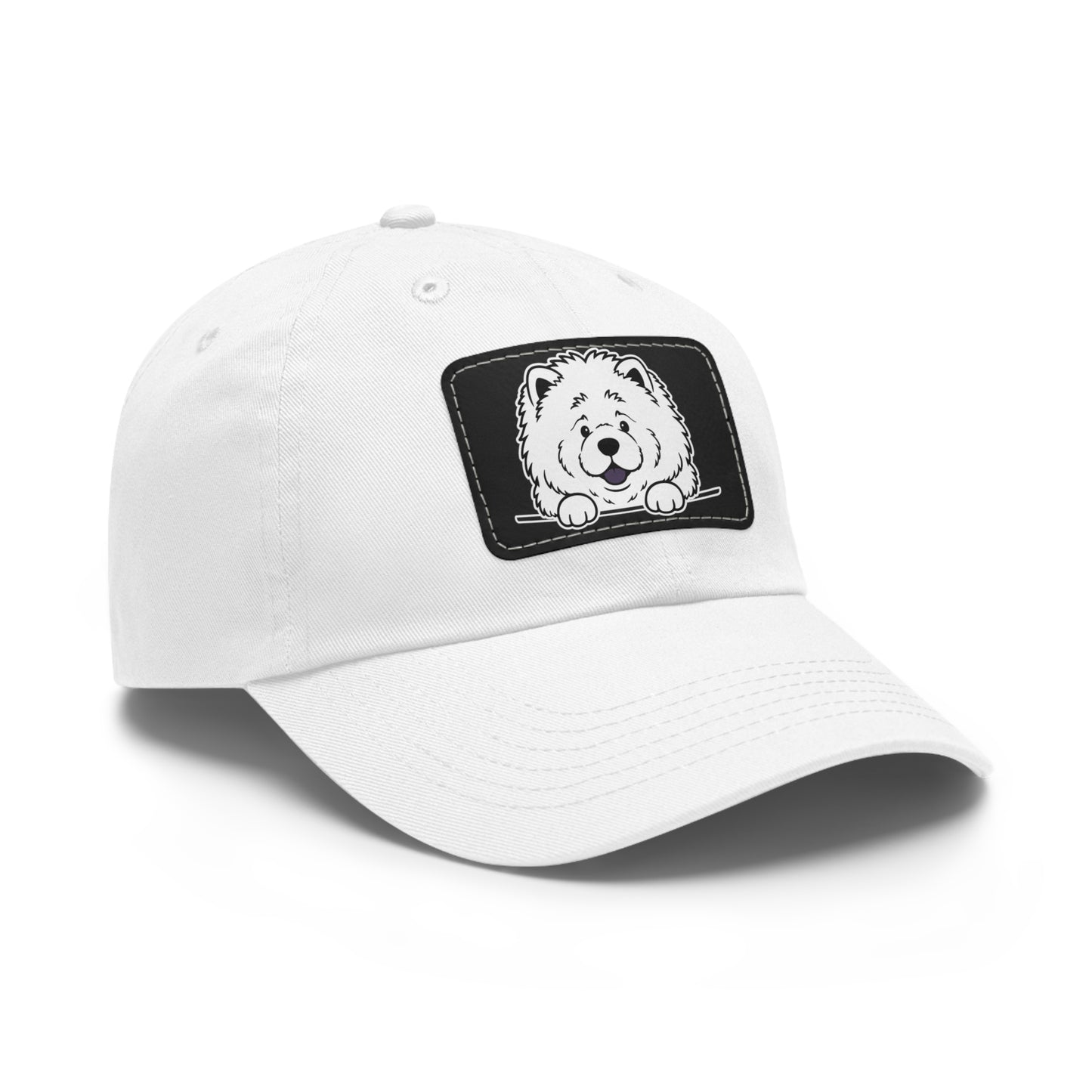Chow Chow Dad Hat – Unisex Leather Patch Adjustable Cap