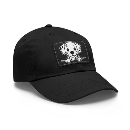 Dalmatian Dad Hat – Unisex Leather Patch Adjustable Cap