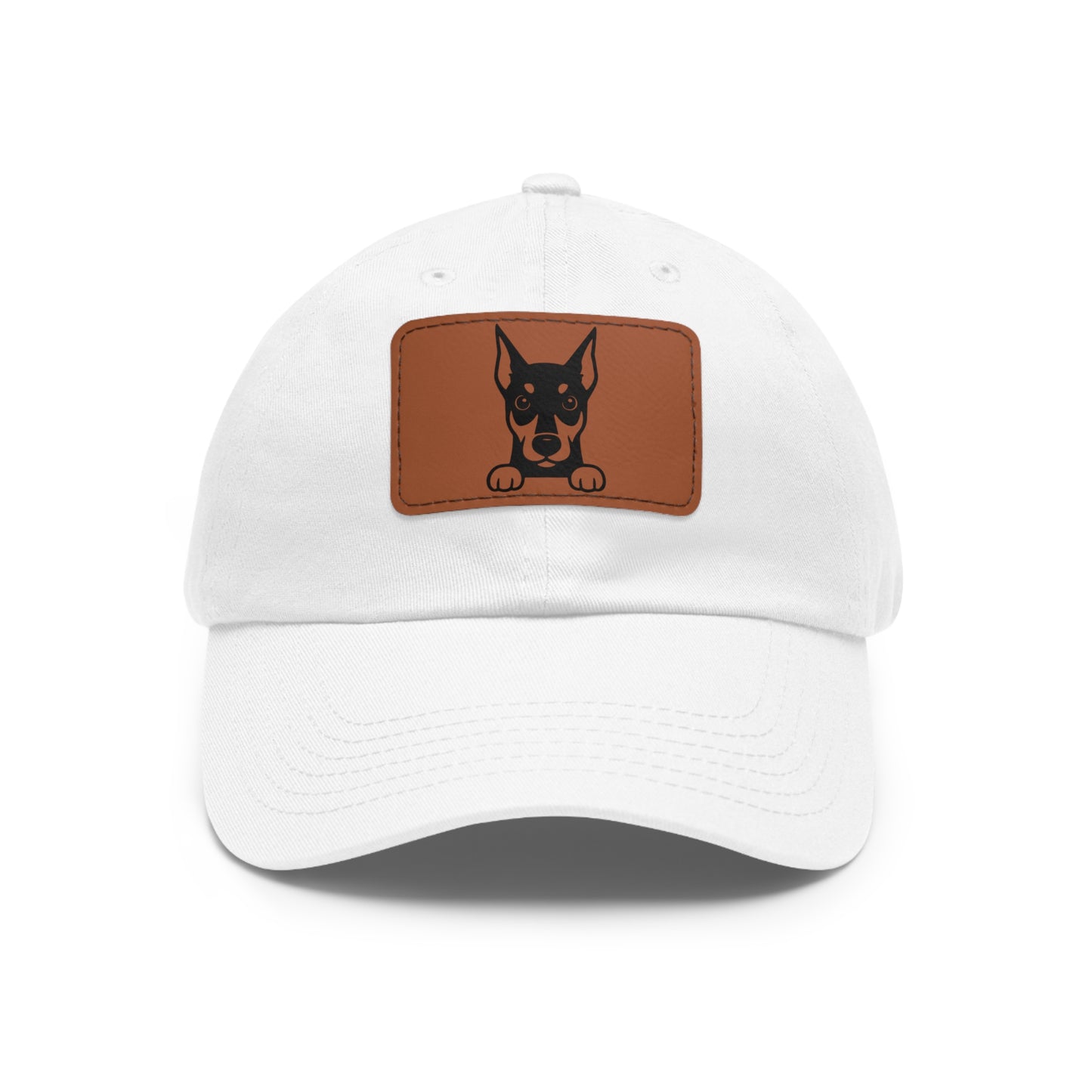 Doberman Dad Hat – Unisex Leather Patch Adjustable Cap