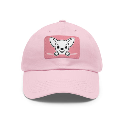 Chihuahua Dad Hat – Unisex Leather Patch Adjustable Cap