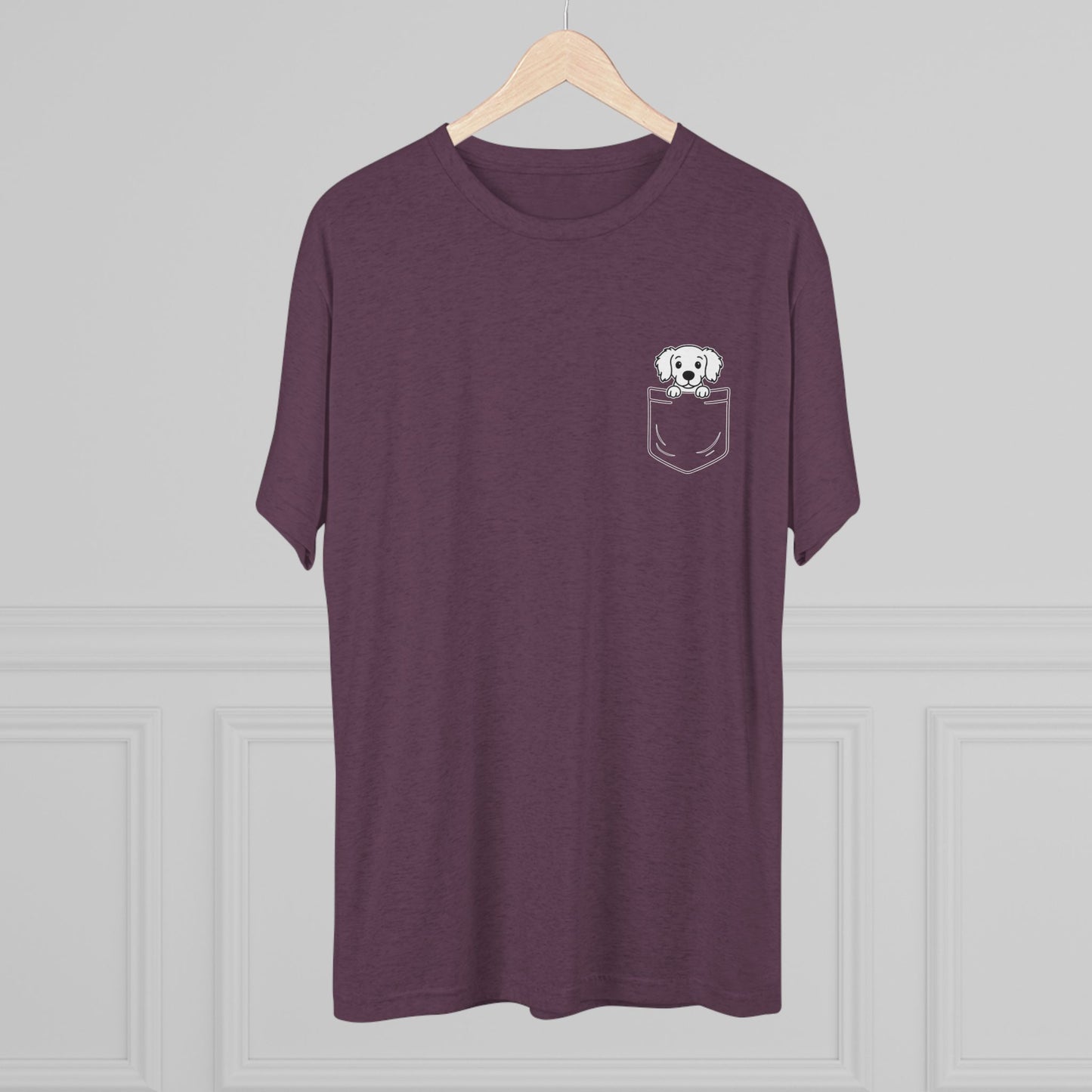 Long Hair Dachshund Pocket-Print Tri-blend Tee