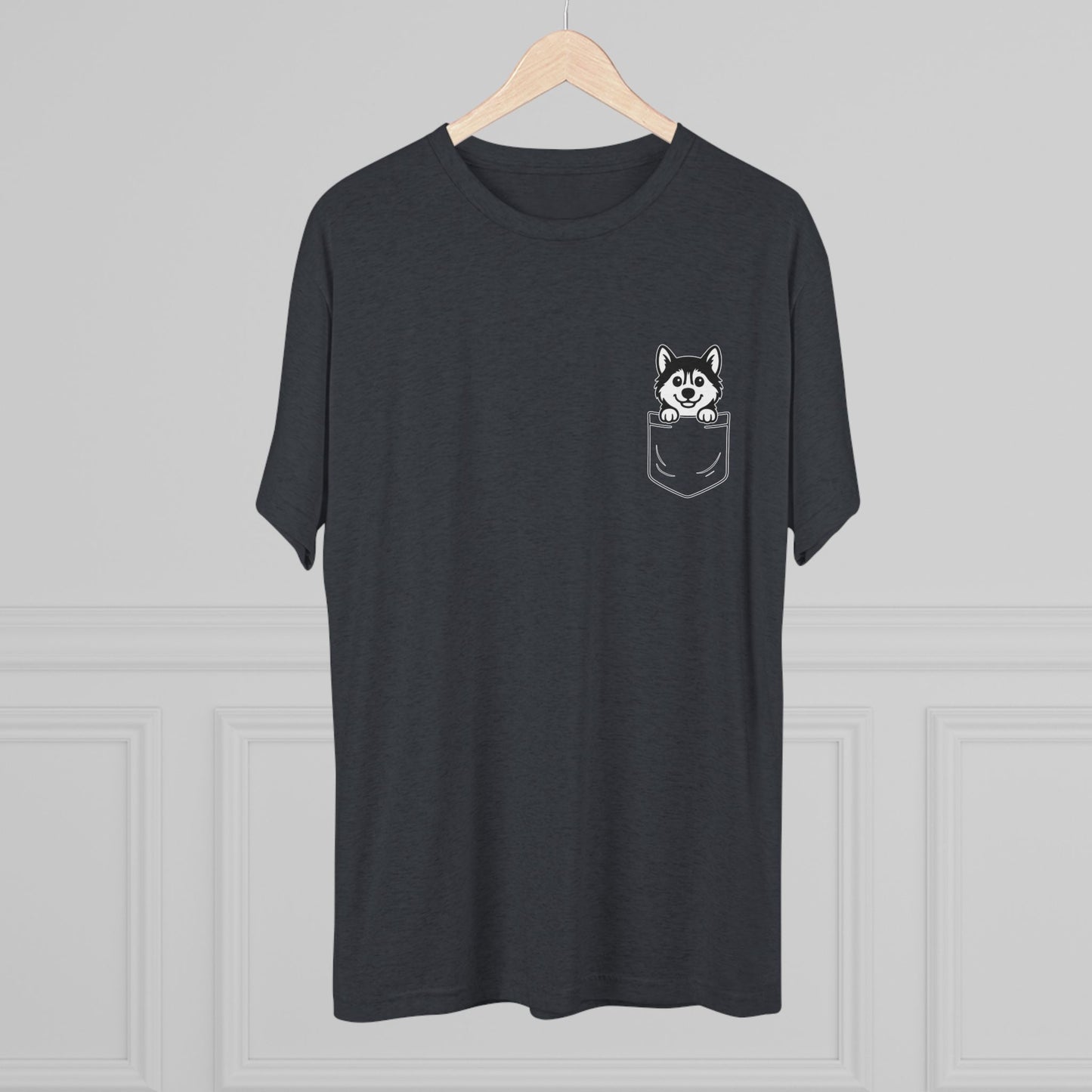 Siberian Husky Pocket-Print Tri-blend Tee
