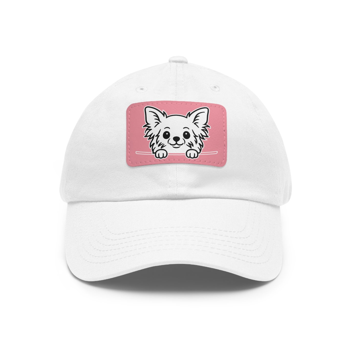 Long Haired Chihuahua Dad Hat – Unisex Leather Patch Adjustable Cap