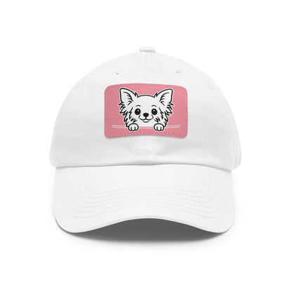 Long Haired Chihuahua Dad Hat – Unisex Leather Patch Adjustable Cap