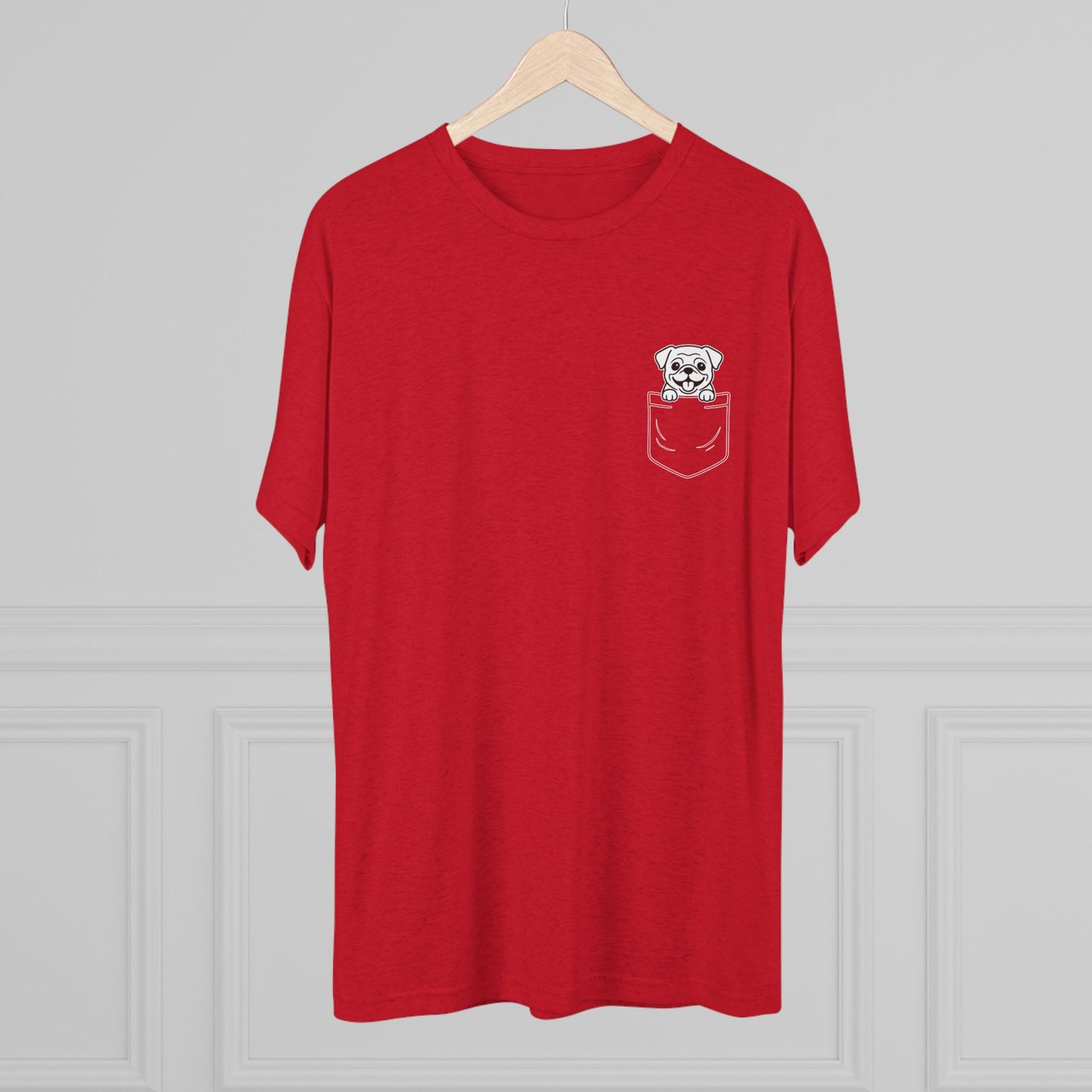 Pug Pocket-Print Tri-blend Tee