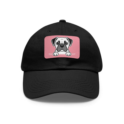 Boxer Dad Hat – Unisex Leather Patch Adjustable Cap