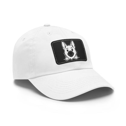 German Shepherd Dad Hat – Unisex Leather Patch Adjustable Cap