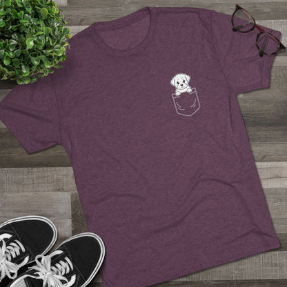 Shorkie Pocket-Print Tri-blend Tee