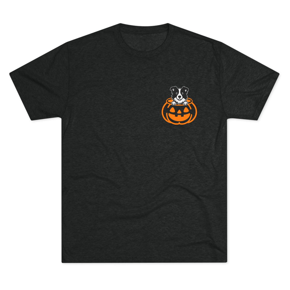 Halloween Pumpkin Pup - Border Collie - Tri-blend Tee