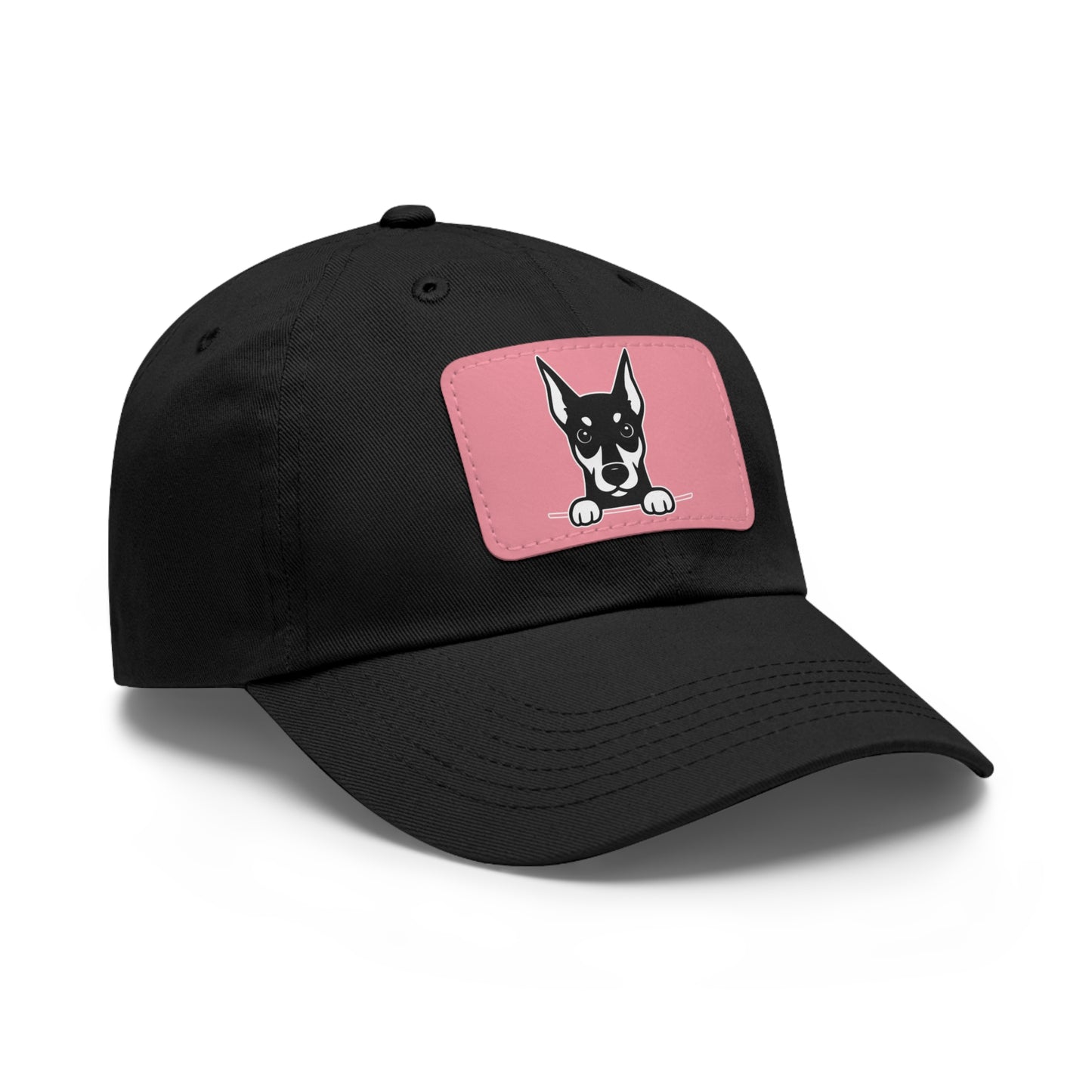 Doberman Dad Hat – Unisex Leather Patch Adjustable Cap
