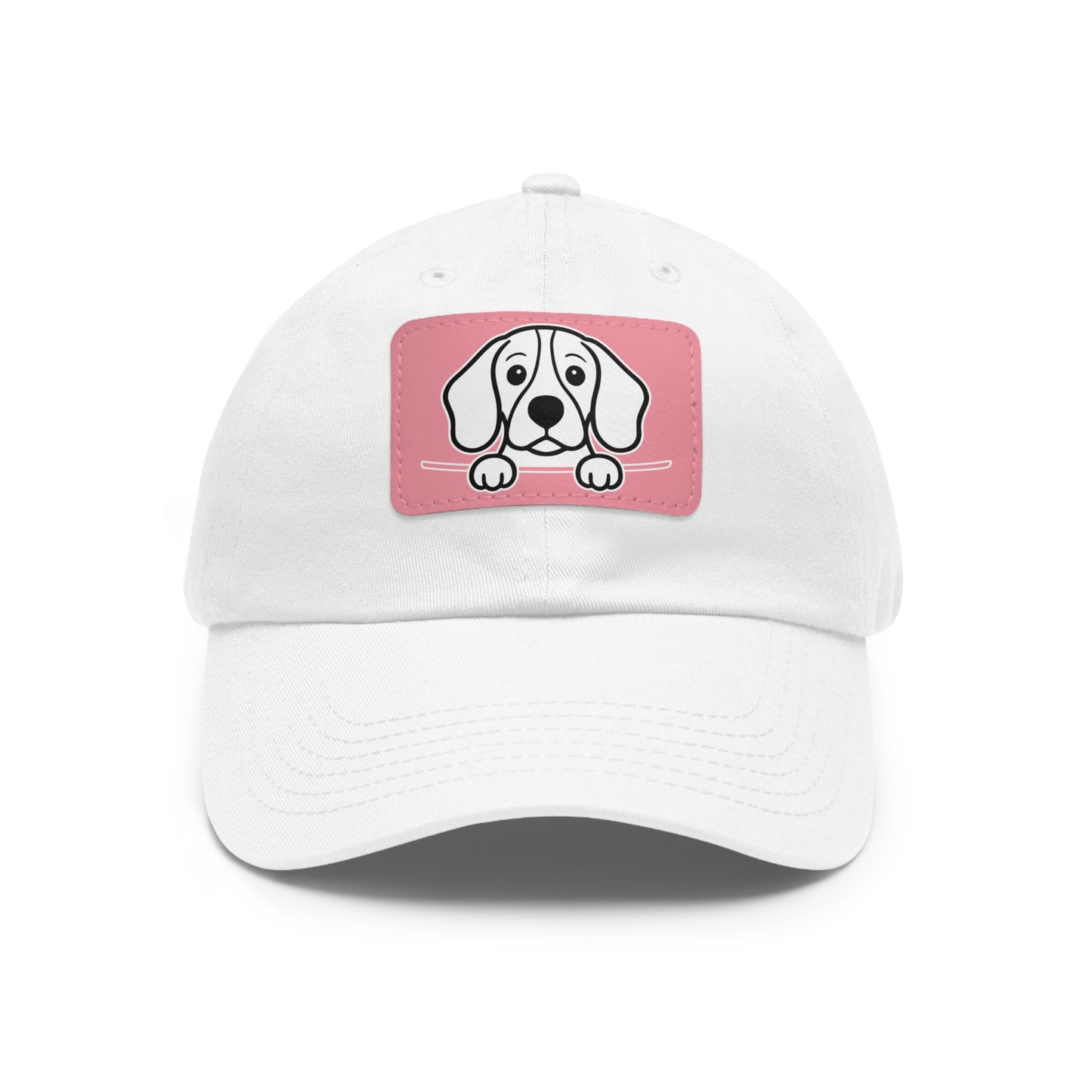 Beagle Dad Hat – Unisex Leather Patch Adjustable Cap