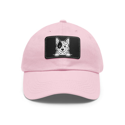 Australian Cattle Dog Dad Hat – Unisex Leather Patch Adjustable Cap