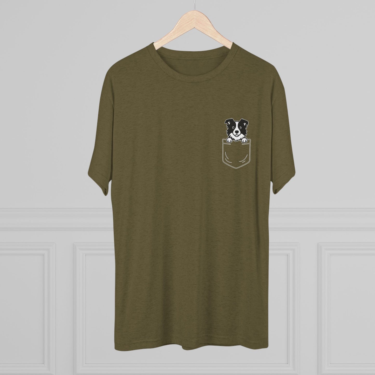 Border Collie Pocket-Print Tri-blend Tee