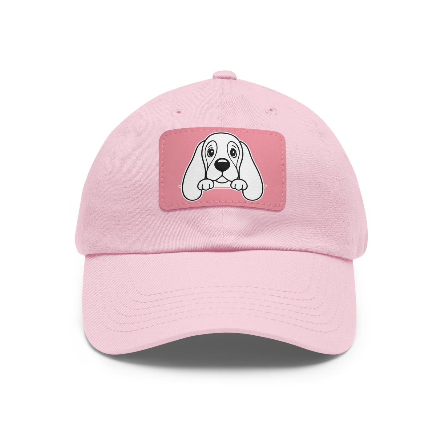 Basset Hound Dad Hat – Unisex Leather Patch Adjustable Cap