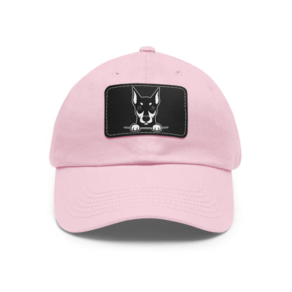 Doberman Dad Hat – Unisex Leather Patch Adjustable Cap