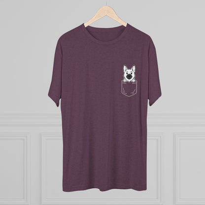 German Shepherd Pocket-Print Tri-blend Tee