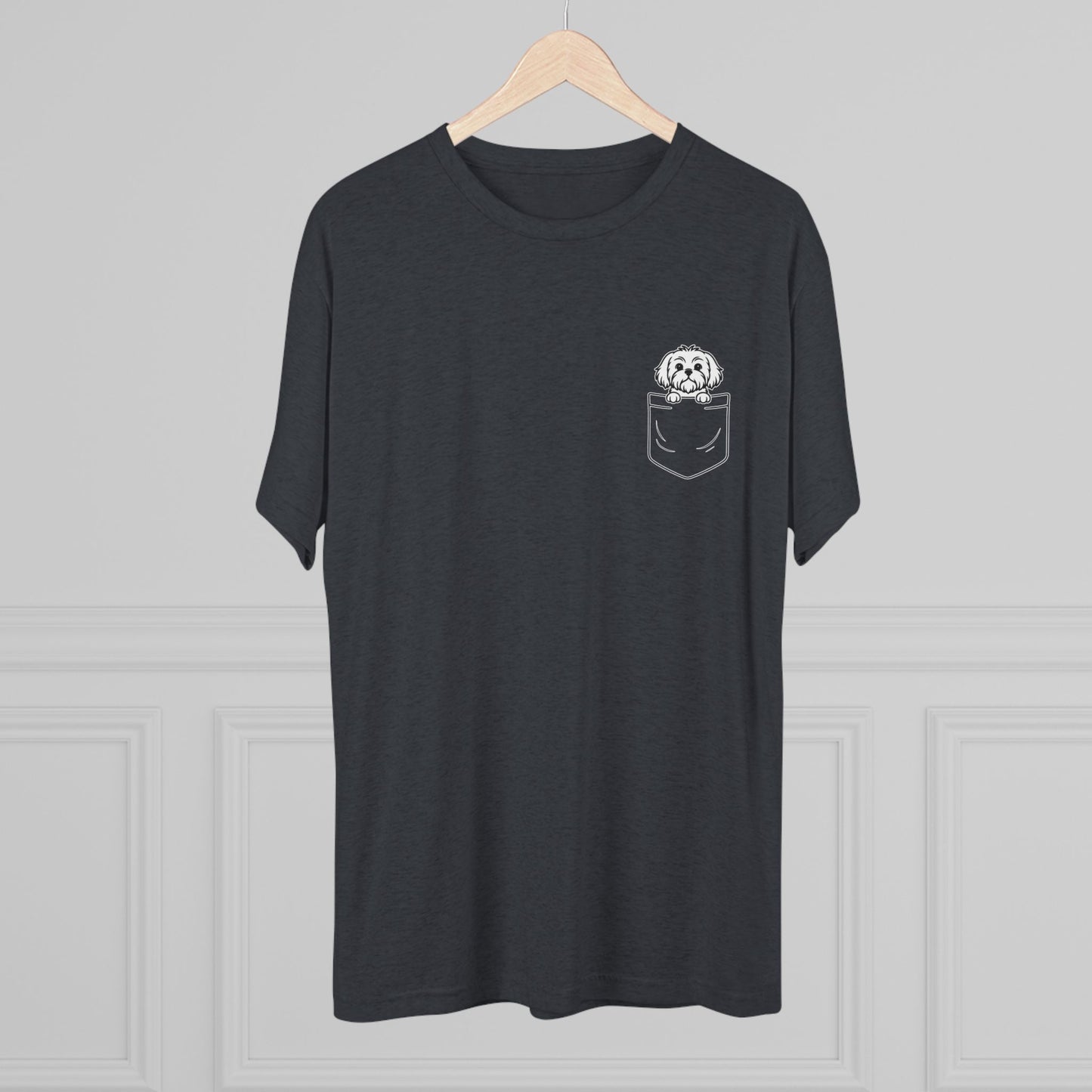 Shih Tzu Pocket-Print Tri-blend Tee