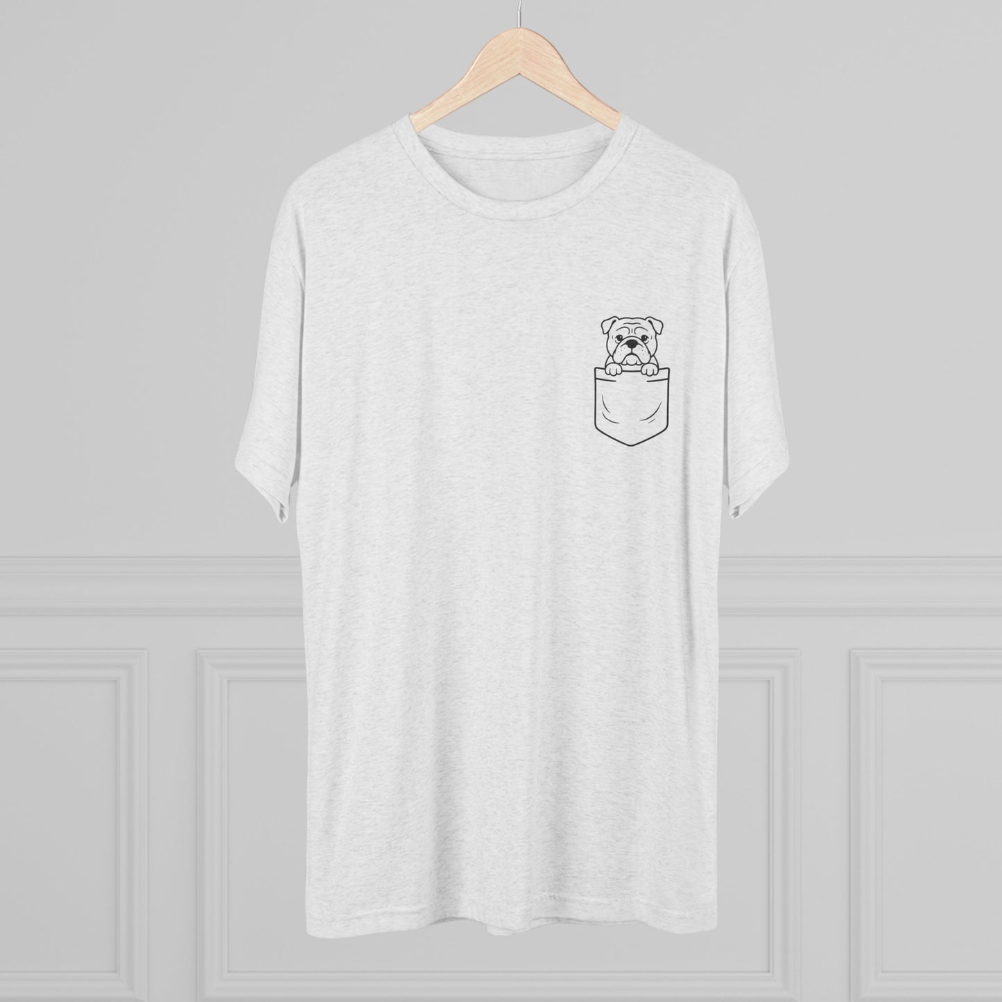 English Bulldog Pocket-Print Tri-blend Tee