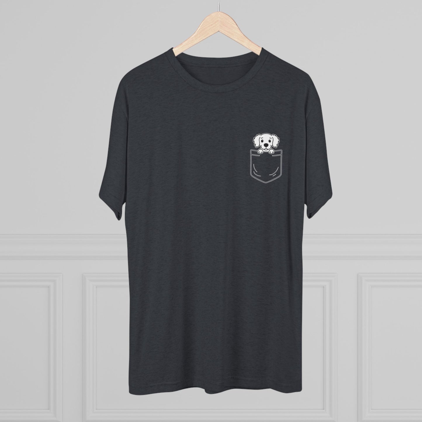 Long Hair Dachshund Pocket-Print Tri-blend Tee