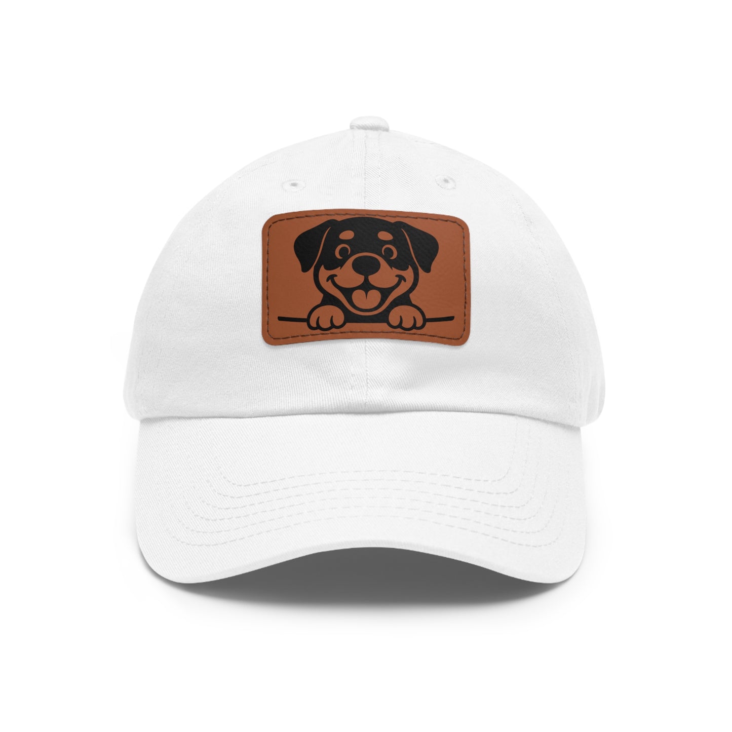 Rottweiler Dad Hat – Unisex Leather Patch Adjustable Cap