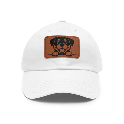 Rottweiler Dad Hat – Unisex Leather Patch Adjustable Cap