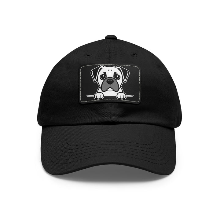 Boxer Dad Hat – Unisex Leather Patch Adjustable Cap