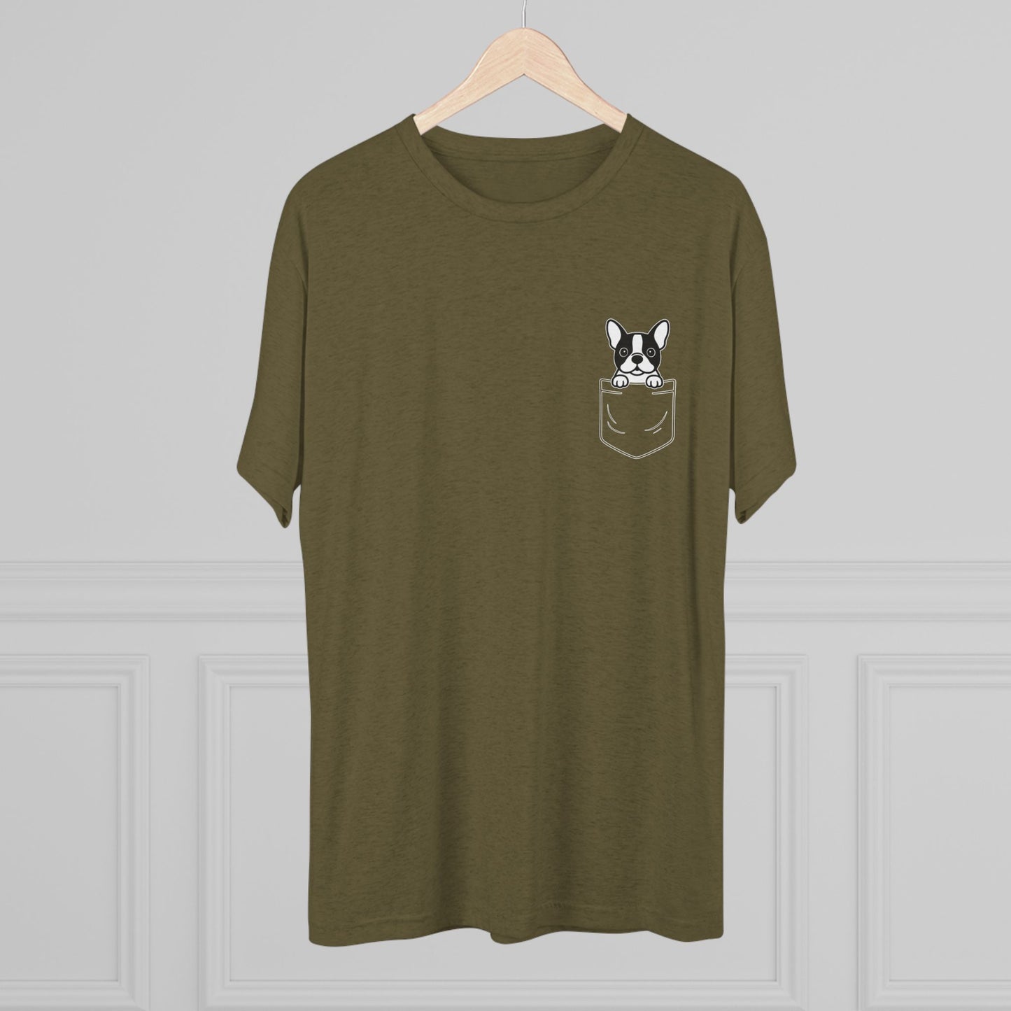 Boston Terrier Pocket-Print Tri-blend Tee