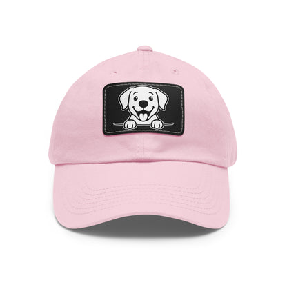 Labrador Retriever Dad Hat – Unisex Leather Patch Adjustable Cap