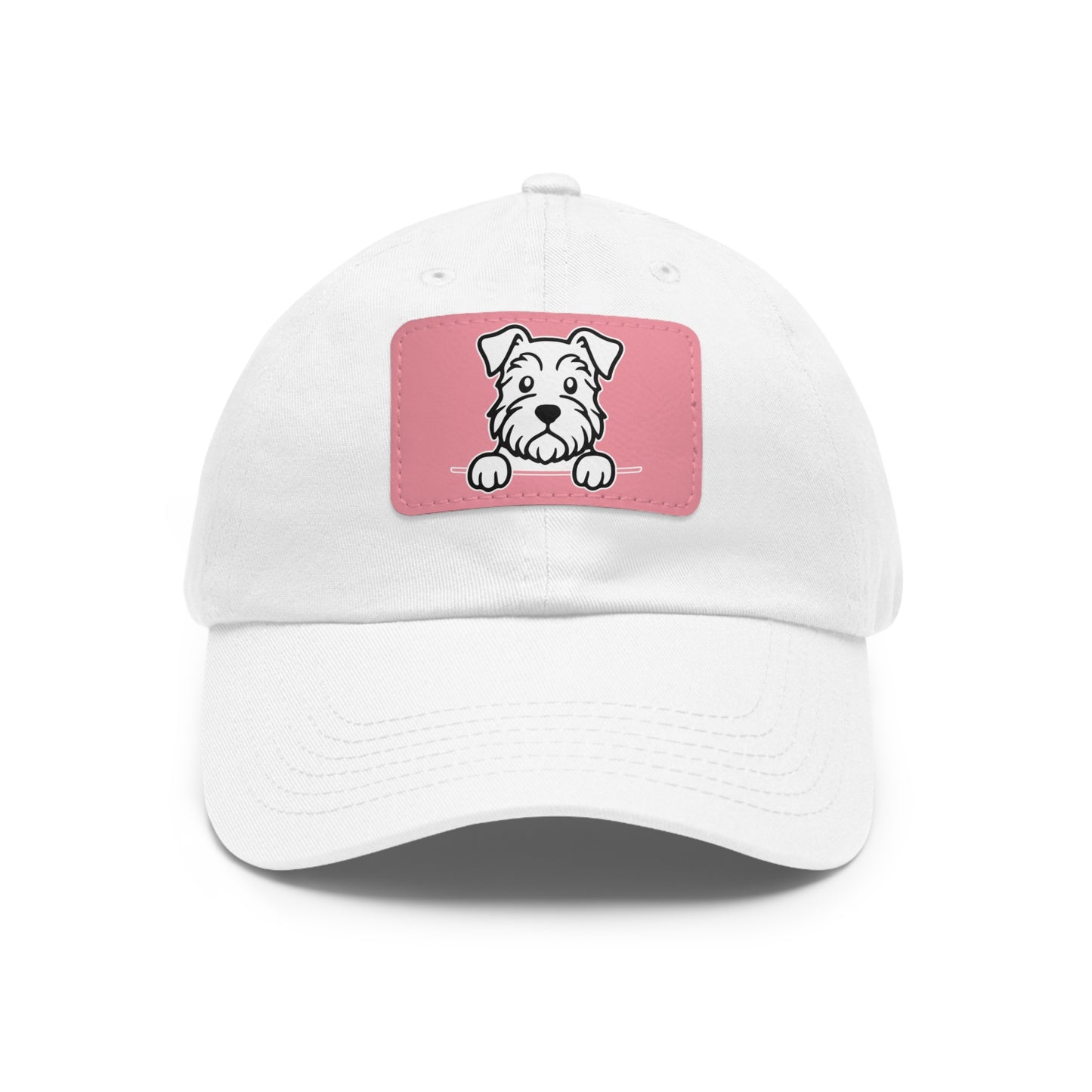Schnauzer Dad Hat – Unisex Leather Patch Adjustable Cap