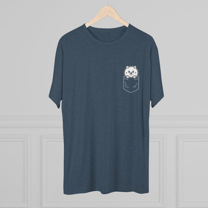 Pomeranian Pocket-Print Tri-blend Tee