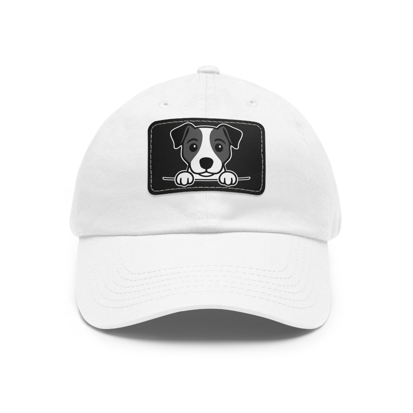 Jack Russell Terrier Dad Hat – Unisex Leather Patch Adjustable Cap
